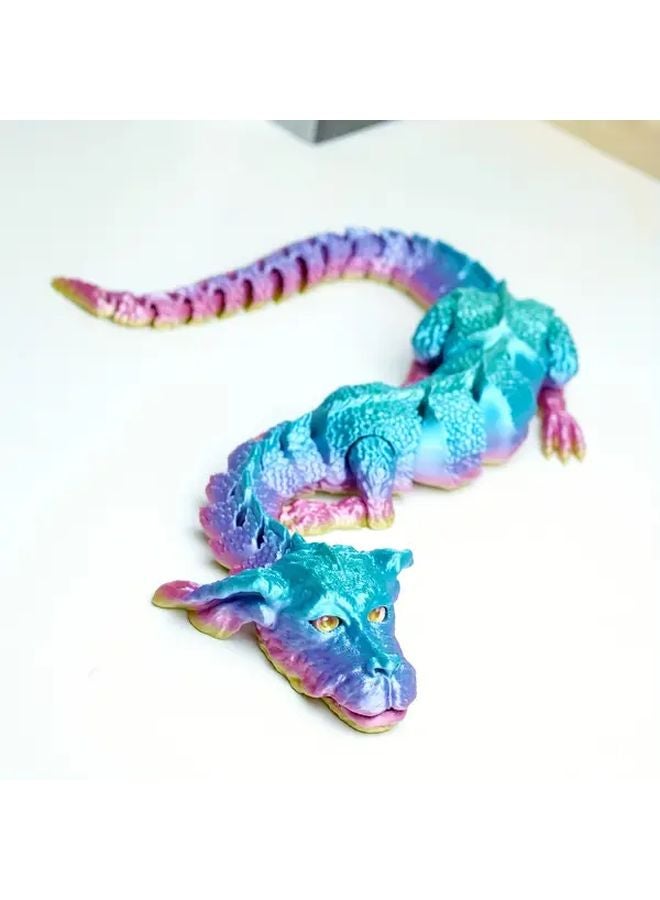 Colorful 3D Printed Articulated Dilophosaurus Dragon Poseable Collectible Home Decor - Image 1